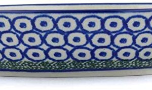 Polish Pottery 4½-inch Spoon Rest made by Ceramika Artystyczna (Water Tulip Theme) + Certificate of Authenticity