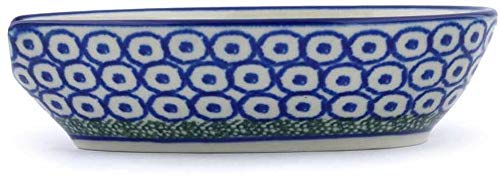 Polish Pottery 4½-inch Spoon Rest made by Ceramika Artystyczna (Water Tulip Theme) + Certificate of Authenticity