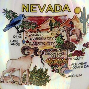 Nevada State Map Pearl Souvenir Collectible Spoon Rest agc