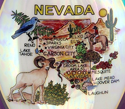 Nevada State Map Pearl Souvenir Collectible Spoon Rest agc