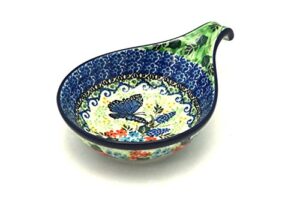 polish pottery spoon/ladle rest - unikat signature - u4600