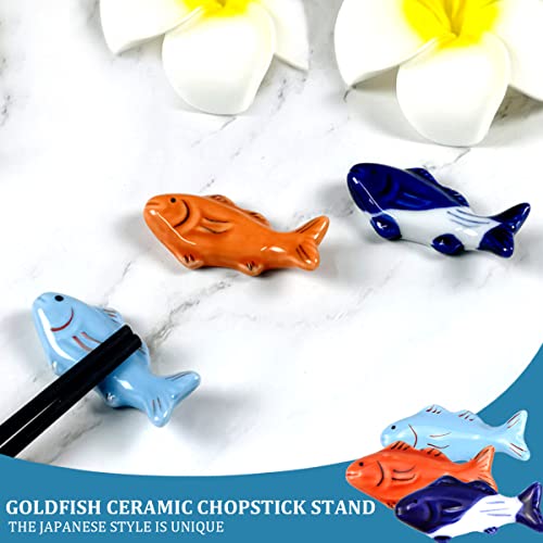 9Pcs Ceramic Chopstick Rest Fish Shape Chopsticks Rack Stand Spoon Fork Knife Holder Rack Desktop Tableware Decorations Kitchen Tools