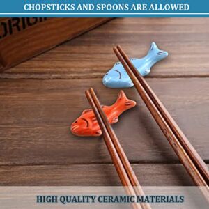 9Pcs Ceramic Chopstick Rest Fish Shape Chopsticks Rack Stand Spoon Fork Knife Holder Rack Desktop Tableware Decorations Kitchen Tools