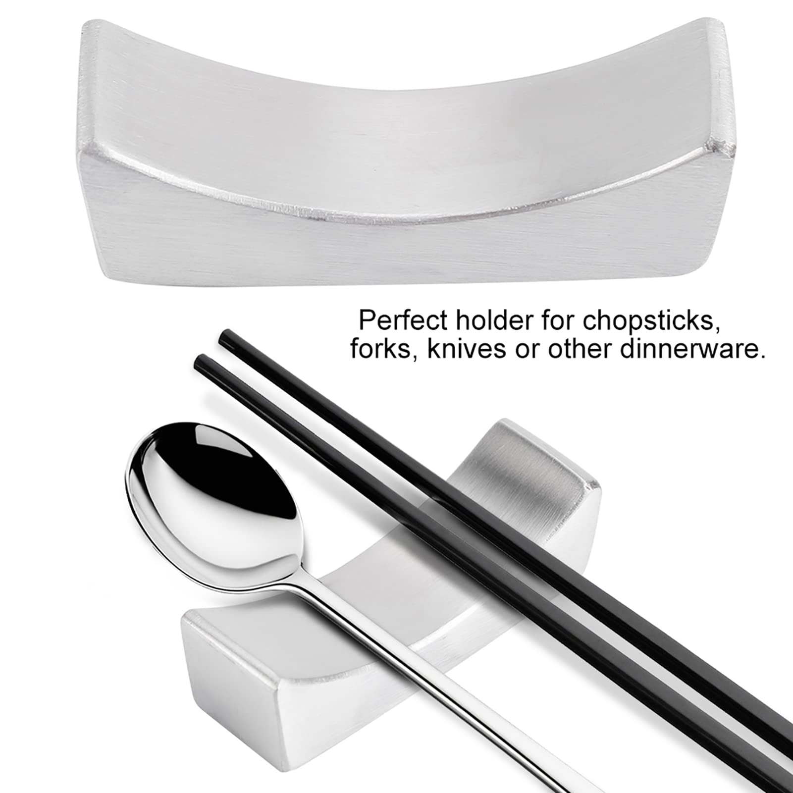 Chopstick Rest Holder, 304 Stainless Steel Chopstick Knife Fork Chopstick Holder Nonstick Slip Proof, Reusable Chopsticks Stand Tableware Holder for Home Kitchen Restaurant 2.28X0.71X0.75 Inches