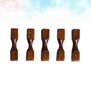 Luxshiny Dumbbell Chopstick Rest 5Pcs Wooden Chopsticks Rest Japanese Style Chopstick Rest Tableware Rest Stand Dinner Spoon Fork Knife Holder for Restaurant Home Japanese Chopstick Rest