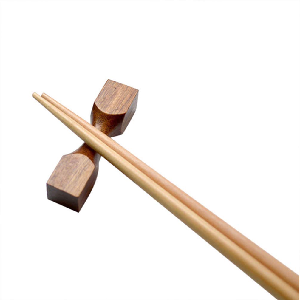 Luxshiny Dumbbell Chopstick Rest 5Pcs Wooden Chopsticks Rest Japanese Style Chopstick Rest Tableware Rest Stand Dinner Spoon Fork Knife Holder for Restaurant Home Japanese Chopstick Rest