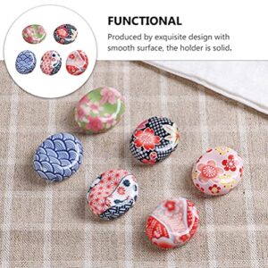 6pcs Chopstick Rest Chopsticks Holder Tableware Holder Japanese Chopsticks Mini Chopsticks Rest Rack Spoon Stand Home Chopsticks Rack Mini Chopstick Stand Cherry Blossoms