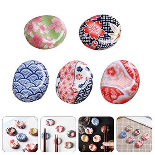 6pcs Chopstick Rest Chopsticks Holder Tableware Holder Japanese Chopsticks Mini Chopsticks Rest Rack Spoon Stand Home Chopsticks Rack Mini Chopstick Stand Cherry Blossoms