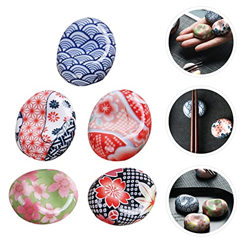 6pcs Chopstick Rest Chopsticks Holder Tableware Holder Japanese Chopsticks Mini Chopsticks Rest Rack Spoon Stand Home Chopsticks Rack Mini Chopstick Stand Cherry Blossoms