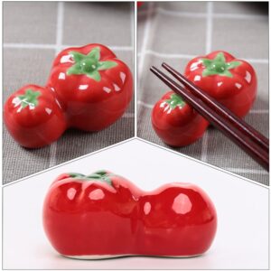 GANAZONO Table Decors 7pcs Tomato Chopsticks Rest Ceramics Rest Rack Table Decor