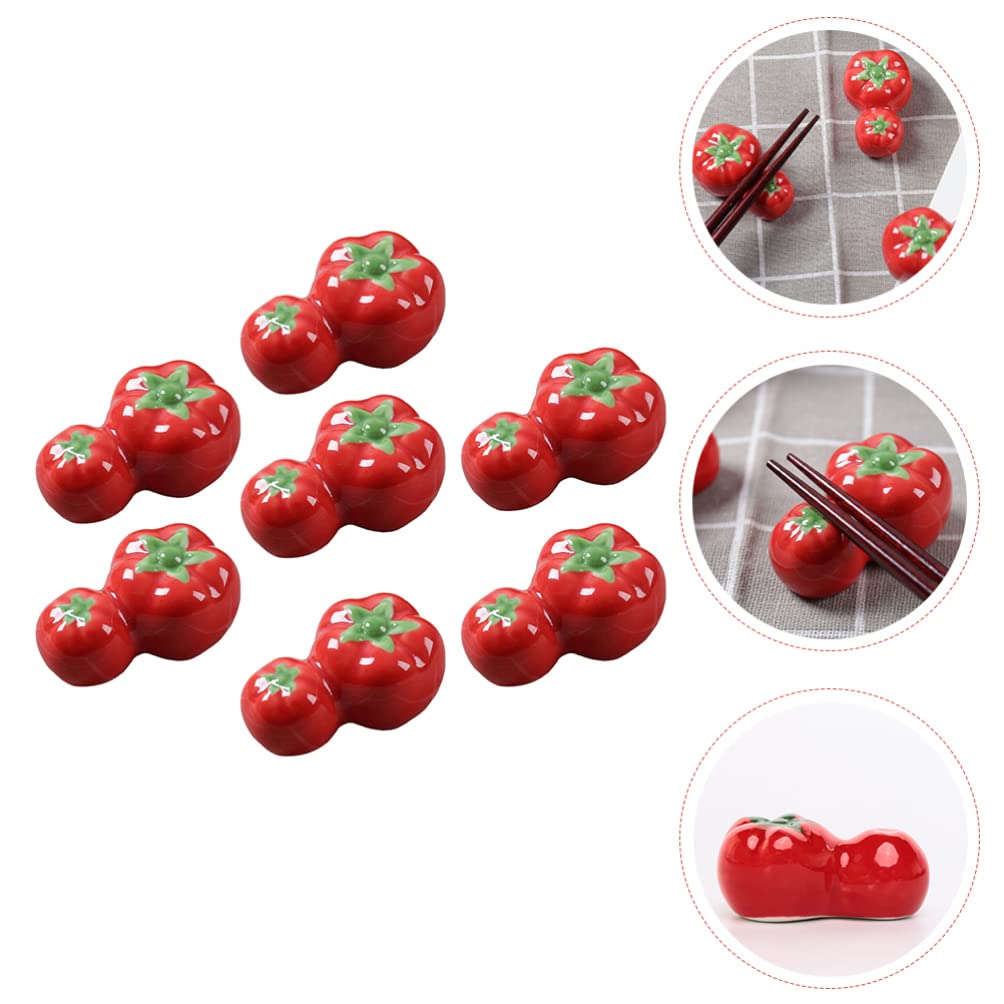 GANAZONO Table Decors 7pcs Tomato Chopsticks Rest Ceramics Rest Rack Table Decor