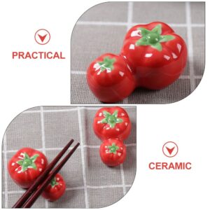 GANAZONO Table Decors 7pcs Tomato Chopsticks Rest Ceramics Rest Rack Table Decor