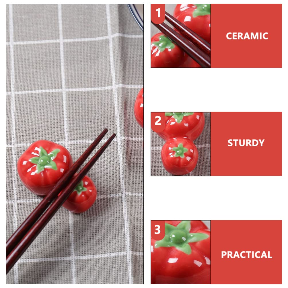 GANAZONO Table Decors 7pcs Tomato Chopsticks Rest Ceramics Rest Rack Table Decor