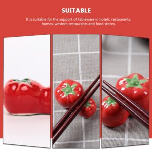 GANAZONO Table Decors 7pcs Tomato Chopsticks Rest Ceramics Rest Rack Table Decor