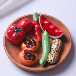 Ceramic Chopstick Holder Creative Fruit Chopstick Rest Spoon Fork Knife Rack Table Decor 6PCS