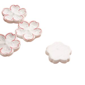 8pcs ceramics cherry blossom chopstick rest home decorative sakura spoon fork knife holder