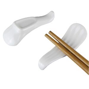 Ceramic Spoon Chopstick Rest Set, Japanese Sushi Chopsticks Holder Table Fork Knife Holder For House Decor Kawaii Kitchen (fan-shaped)