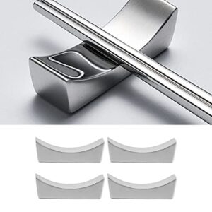 4 Pieces Stainless Steel Chopstick Rest Boat Shaped Chopsticks Spoon Knife and Fork Cutlery Rack Suitable for Restaurant Household