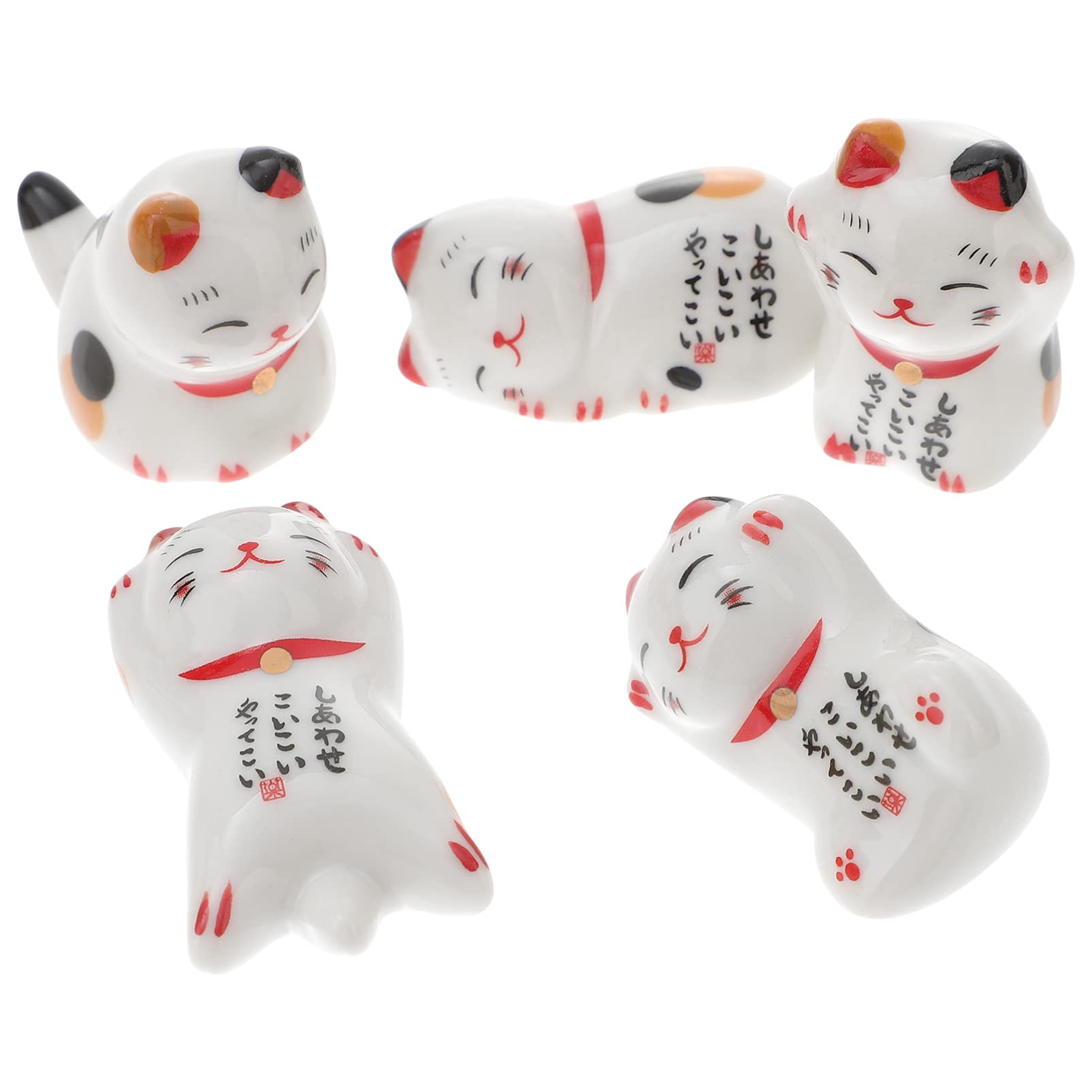 Chopstick Pillow Lucky Cat Ceramic Chopsticks Rest Rack Dinner Spoon Stand Knife Fork Stand Chopsticks Holder for Restaurant Utensils Cutter Rest