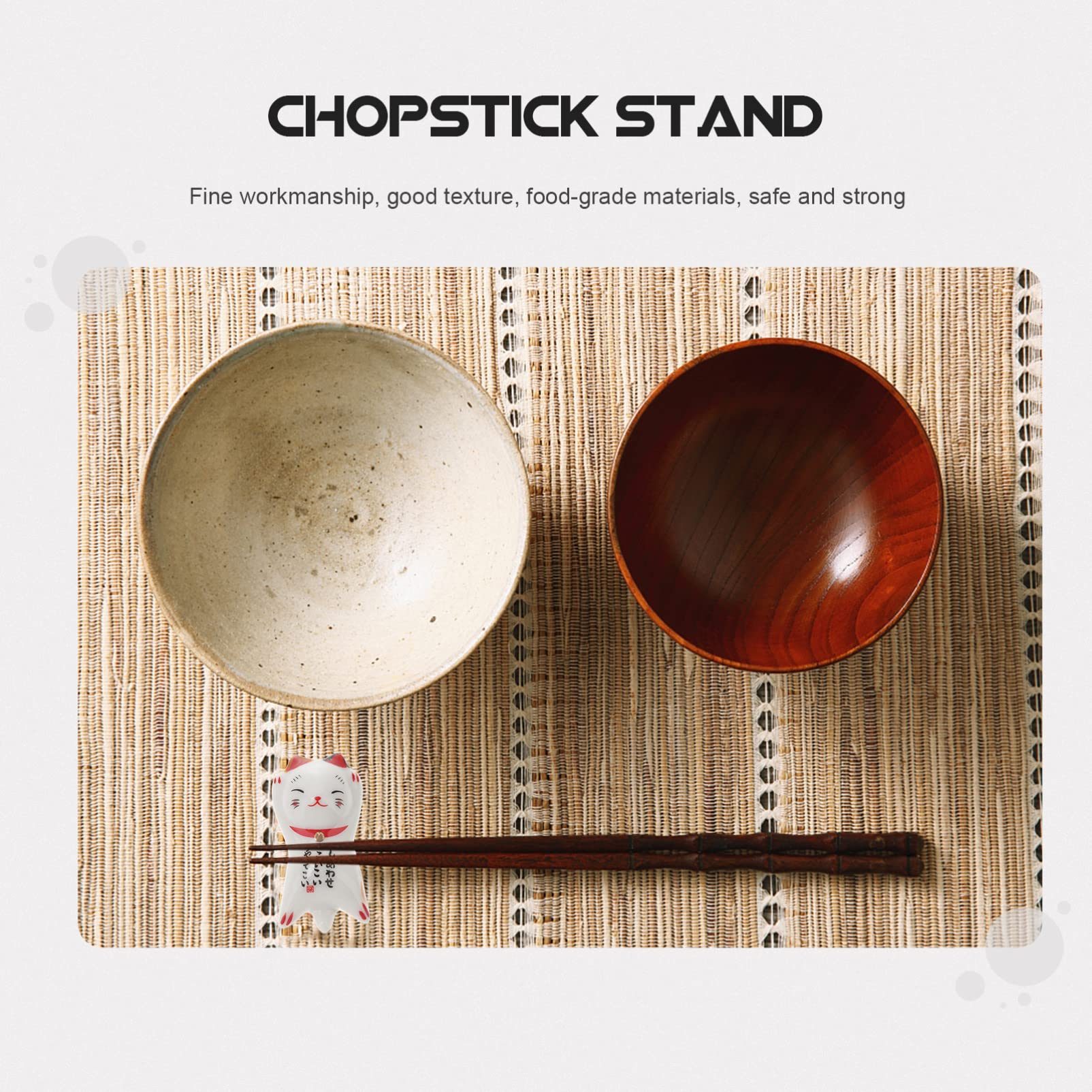 Chopstick Pillow Lucky Cat Ceramic Chopsticks Rest Rack Dinner Spoon Stand Knife Fork Stand Chopsticks Holder for Restaurant Utensils Cutter Rest