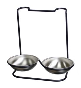 prodyne metalla stainless steel double spoon rest, black