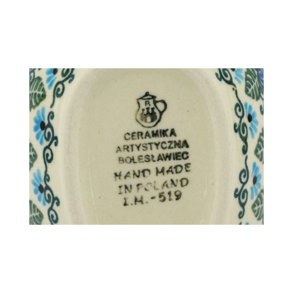 Polish Pottery Spoon Rest 5-inch Forget Me Not made by Ceramika Artystyczna