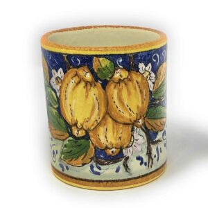 CERAMICHE D'ARTE PARRINI - Italian Ceramic Art Pottery Mug Cup Decorated Three Lemons Hand Painted Made in ITALY Tuscan