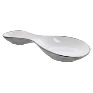oversized spoon rest with silver edges