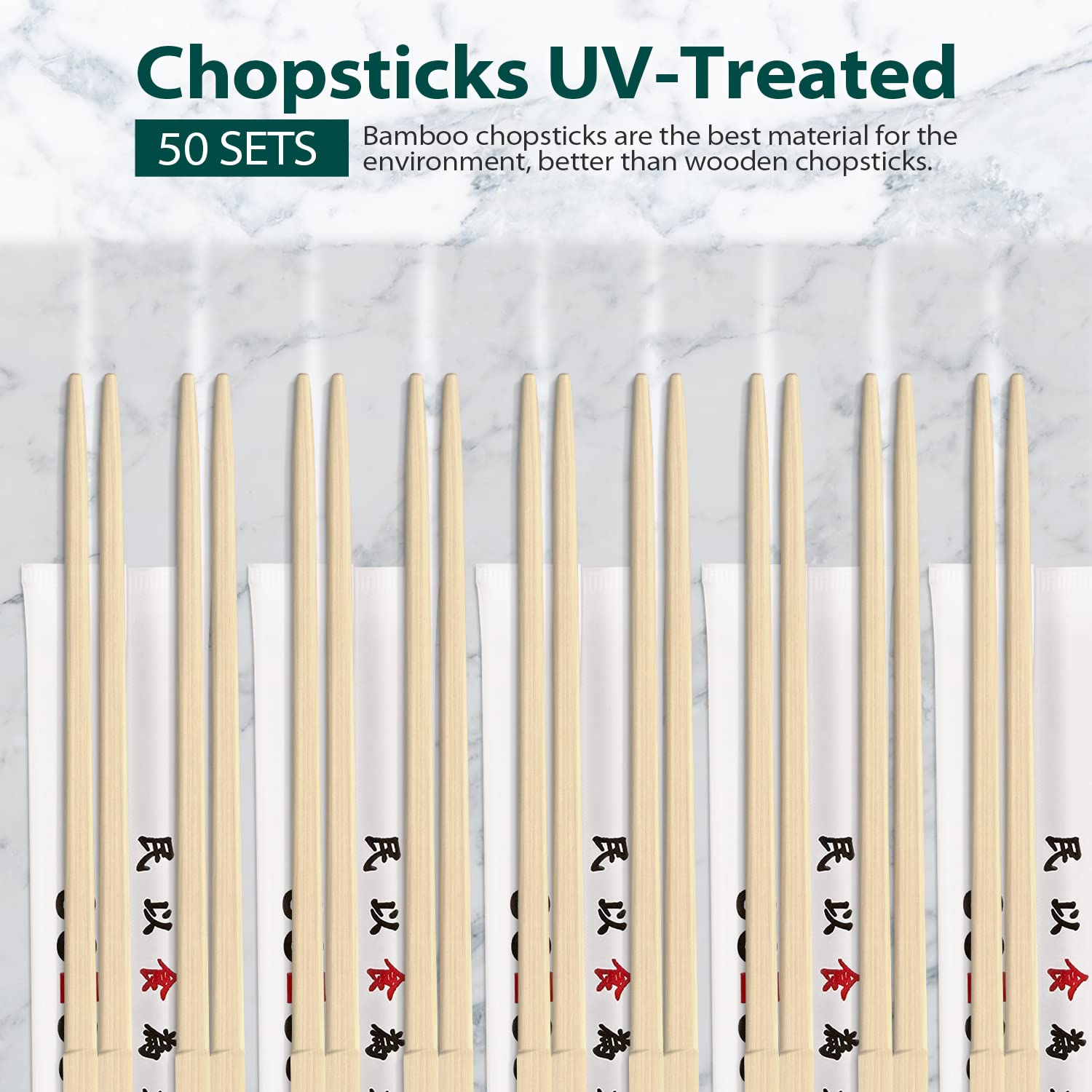 Soeos Premium Disposable Bamboo Chopsticks (Approx. 100 sets), Japanese Disposable Chopsticks Bulk, 9'' Chopsticks.