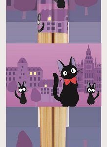 Skater Kiki's Delivery Service Bamboo Chopstick -Anti-Slip Grip for Ease of Use - Authentic Japanese Design - Lightweight, Durable and Convenient - Cityscape, ANT4