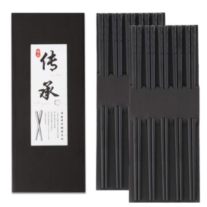 10 pairs fiberglass chopsticks, reusable alloy chop sticks non-slip chopsticks, dishwasher, 9 1/2 inches
