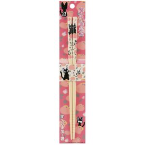 kiki's delivery service bamboo chopstick -anti-slip grip for ease of use - authentic japanese design - lightweight, durable and convenient - footprints