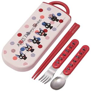 skater kiki's delivery service utensil set - includes reusable fork, spoon, chopsticks and carrying case - authentic japanese design - durable, dishwasher safe- jiji