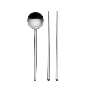 Studio Nova Stainless Steel Spoon and Chopstick Set, Set Of 4, Silver