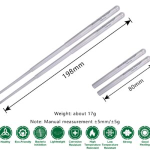 Boundless Voyage Titanium Telescopic Chopsticks Foldable Tableware Portable Cutlery for Outdoor Camping Travel Picnic A-Ti1004T