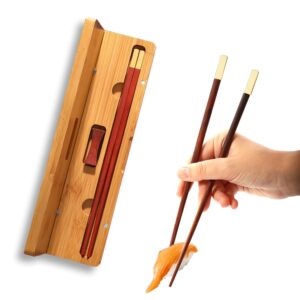 chopsticks,chopsticks reusable,wooden chop sticks,with exquisite wooden box packaging,sushi wood chopsticks,for kitchen, dining room,gourmet,noodles,hot pot,etc(long:25cm)