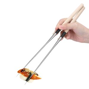 sushi chopsticks, 11in extra long metal chopsticks japanese cooking chopsticks sushi chef traditional garnishing plating tweezers(s)