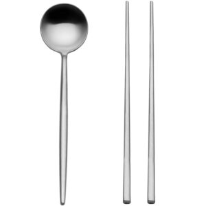 studio nova premium 18/10 stainless steel chopsticks & spoon set