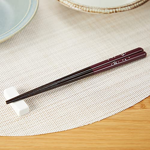 Tanaka Chopsticks Shop 27086 Premium Japanese Wakasa Painted Chopsticks, Dishwasher Compatible Chopsticks, Anti-slip, Cherry Blossom, Red