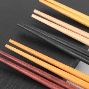 Limoer Reusable Chopsticks Wooden Chinese Japanese Style 5-Pairs Set of Chopsticks Gift boxwood style 8.86 Inch