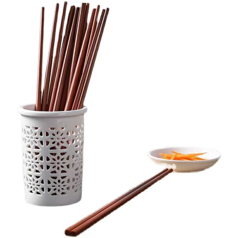 LI CAI DAO 10 Pairs Of Red Sandalwood Chopsticks,Reusable Natural Wooden Chopsticks