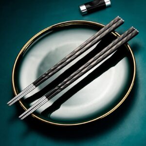 5 Piars 304 Stainless Steel Chopsticks Household Metal Chopsticks Alloy Chopstick Gift Set