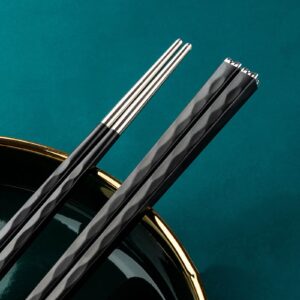 5 Piars 304 Stainless Steel Chopsticks Household Metal Chopsticks Alloy Chopstick Gift Set