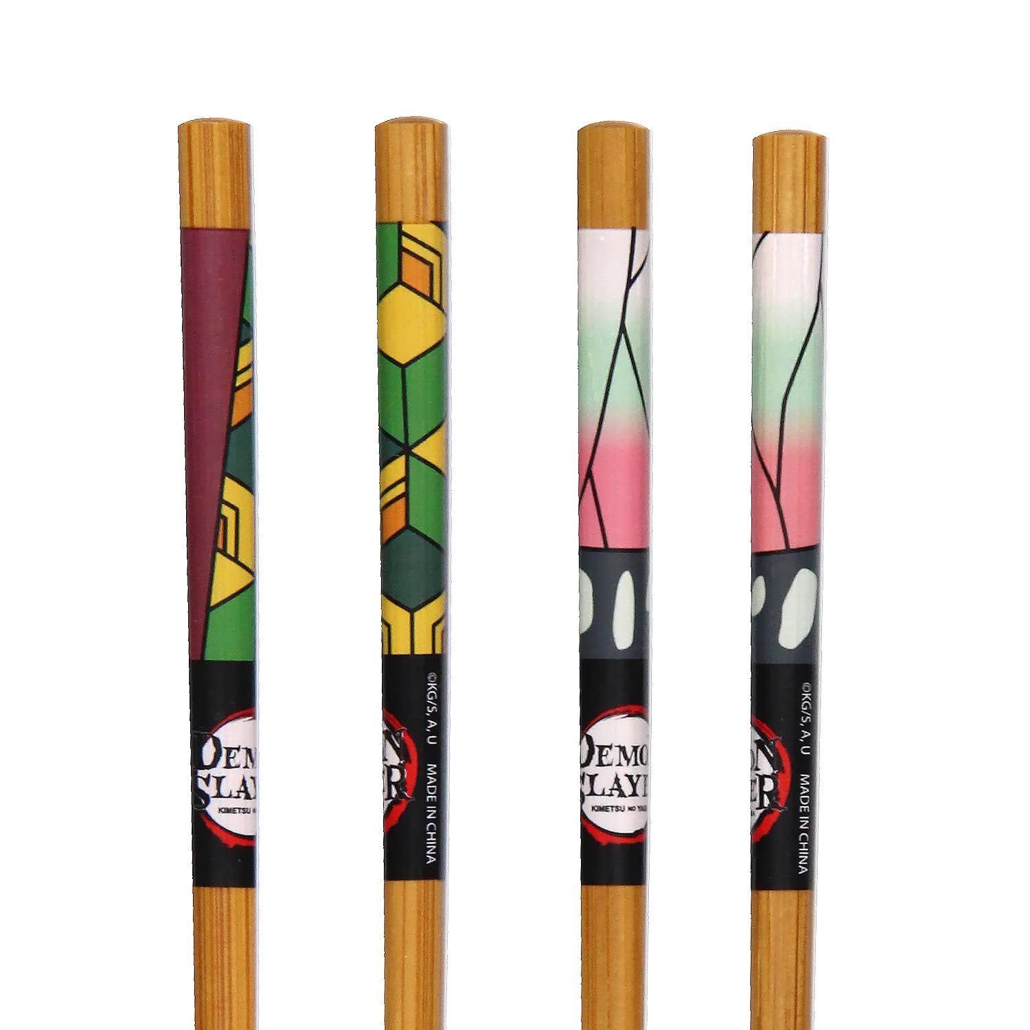 Demon Slayer Bamboo Set Of 2 Collectible Anime Chopsticks 8.85 Inches Long Gift Set