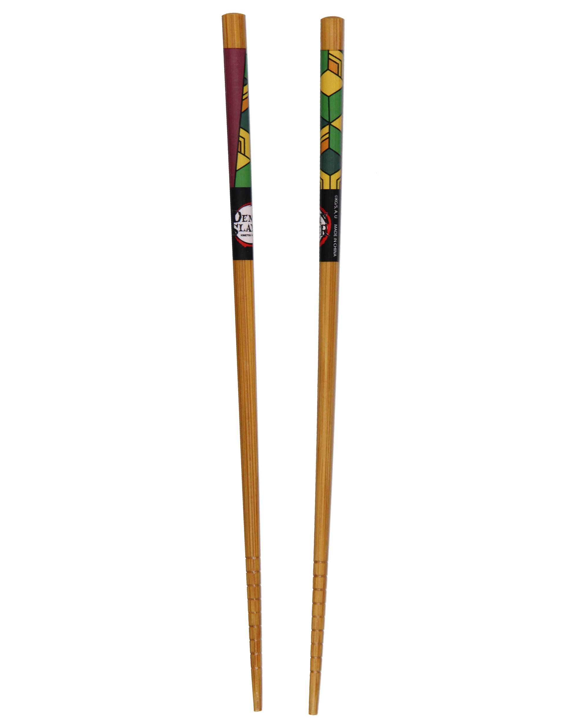 Demon Slayer Bamboo Set Of 2 Collectible Anime Chopsticks 8.85 Inches Long Gift Set