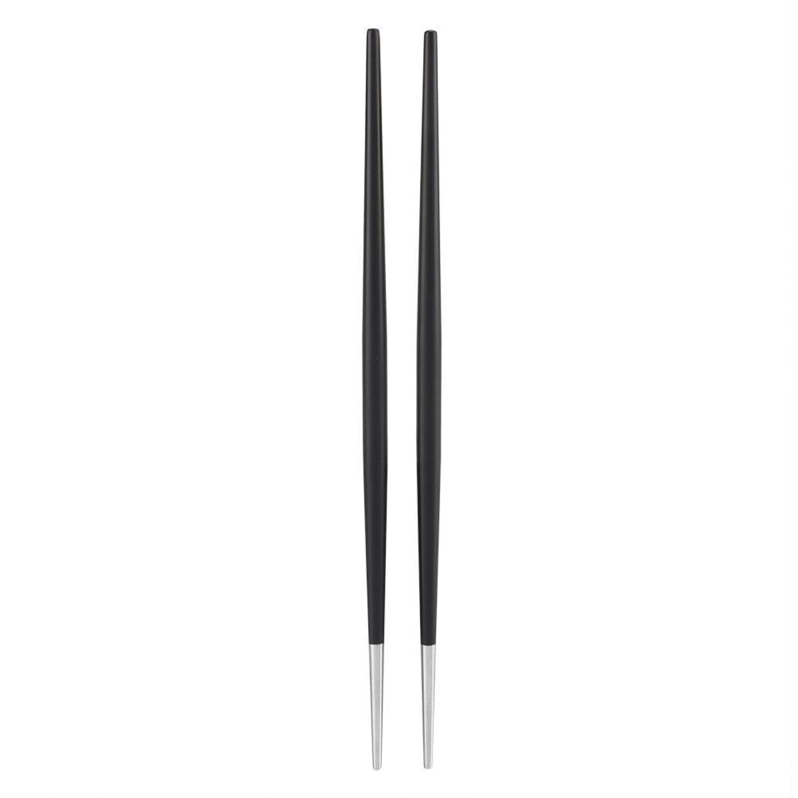 Fdit 304 Stainless Steel Chopstick Japanese Sushi Chopsticks Tableware Set for Sushi Restaurant Home(Silver Black)