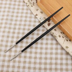 Fdit 304 Stainless Steel Chopstick Japanese Sushi Chopsticks Tableware Set for Sushi Restaurant Home(Silver Black)