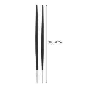 Fdit 304 Stainless Steel Chopstick Japanese Sushi Chopsticks Tableware Set for Sushi Restaurant Home(Silver Black)