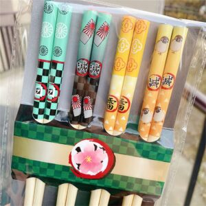 coywzca Anime Chopsticks Cartoon Chopsticks Bamboo Chopsticks ( E chopsticks)