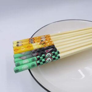 coywzca Anime Chopsticks Cartoon Chopsticks Bamboo Chopsticks ( E chopsticks)